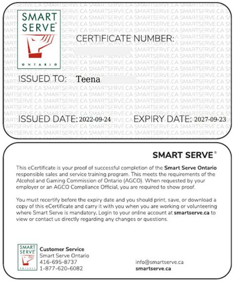 i lost my ontario smart serve card|My Certificate .